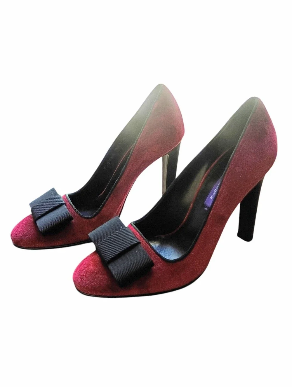 Ralph Lauren Purple Label Red Velvet Heels Size 37B Box Included
